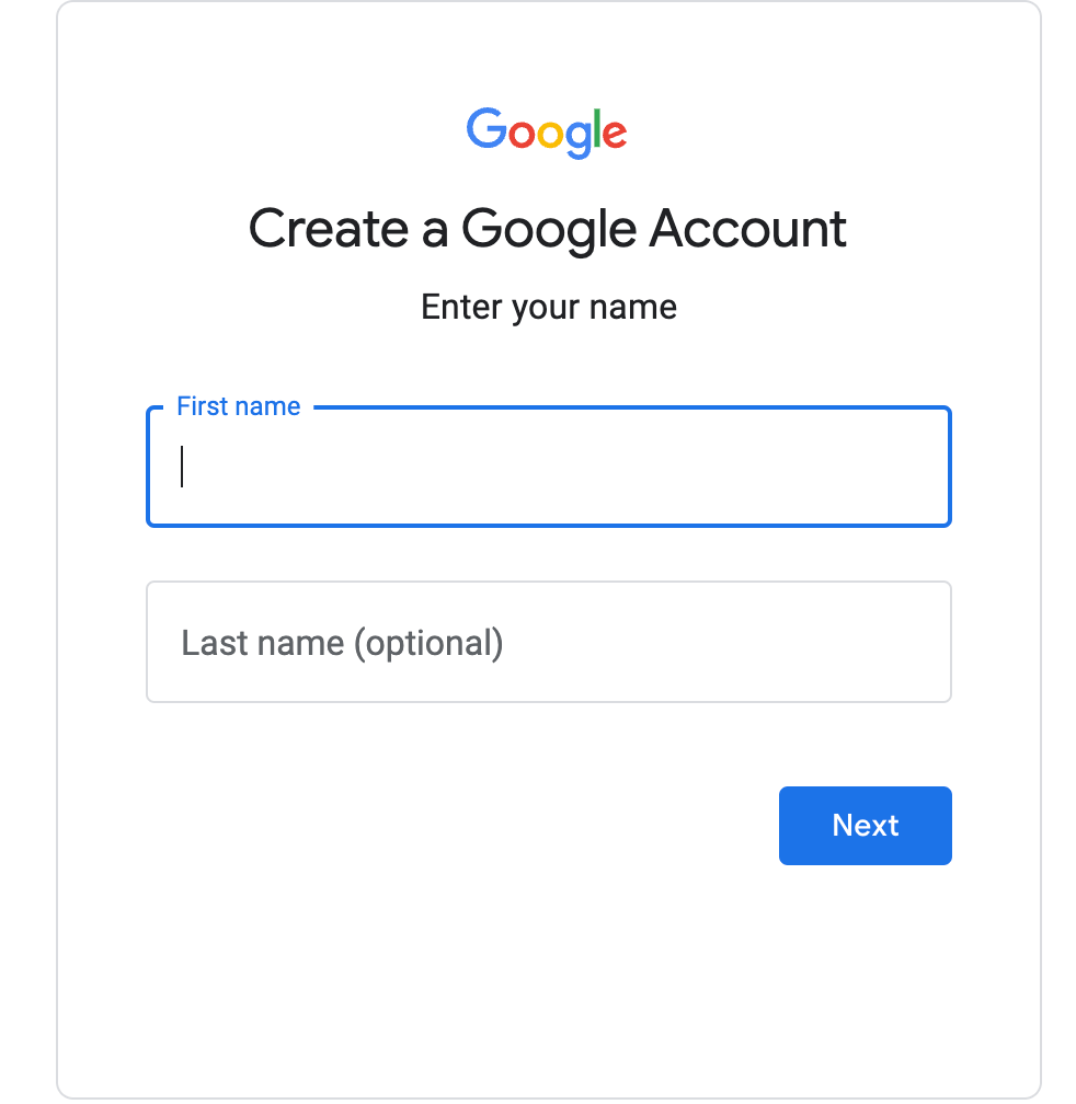 Step-by-step instructions for Gmail account creation